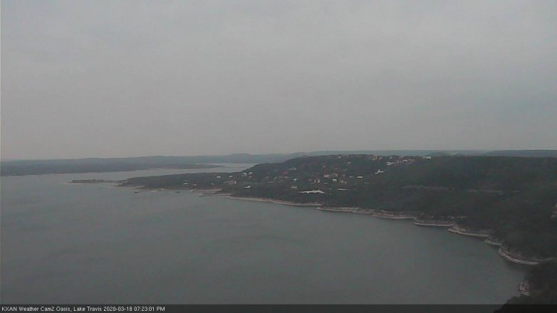 Lake Travis webcam, March 18, 2020 7:25 PM CT