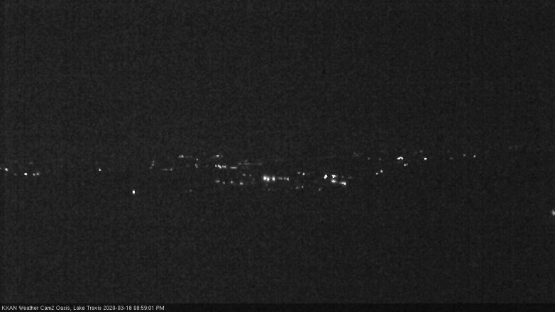 Lake Travis webcam, March 18, 2020 9:00 PM CT