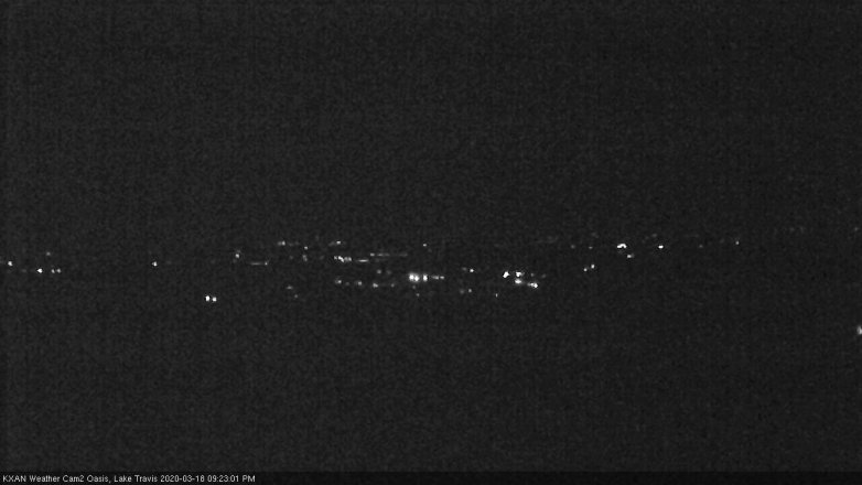 Lake Travis webcam, March 18, 2020 9:25 PM CT