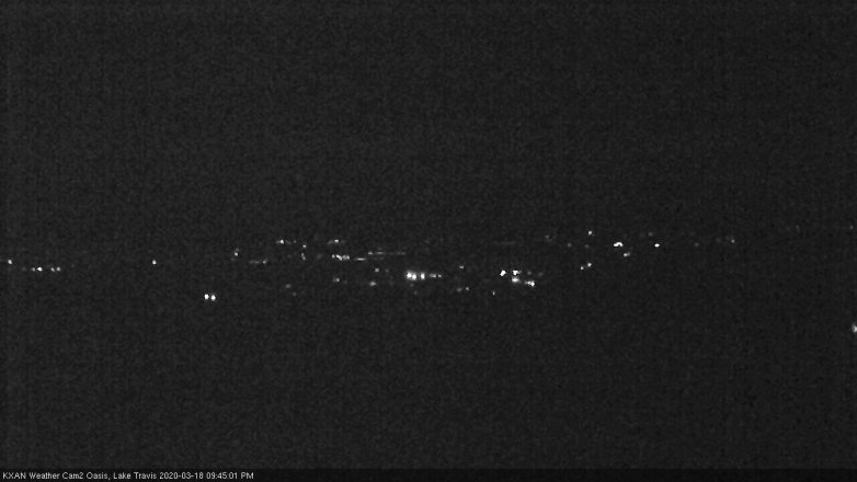 Lake Travis webcam, March 18, 2020 9:45 PM CT
