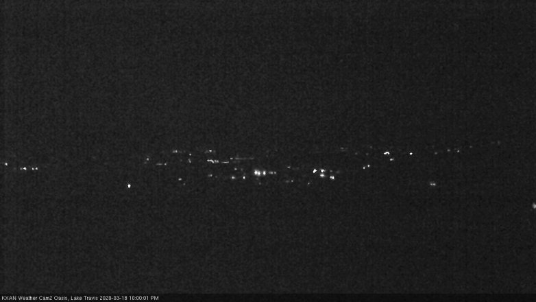 Lake Travis webcam, March 18, 2020 10:00 PM CT