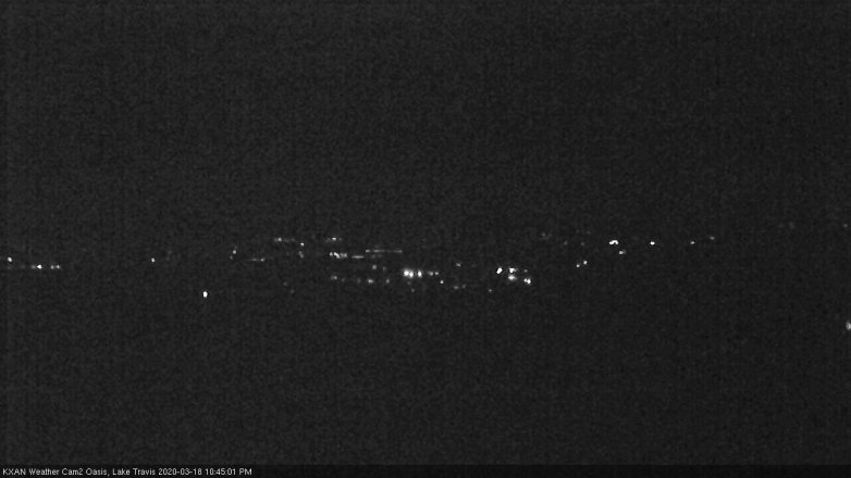 Lake Travis webcam, March 18, 2020 10:45 PM CT