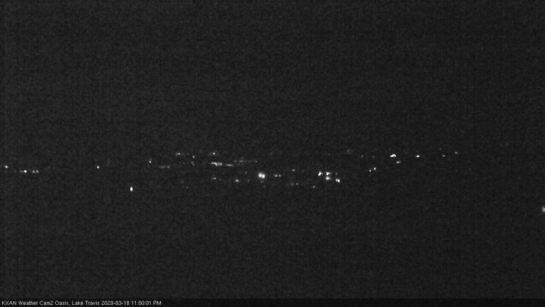 Lake Travis webcam, March 18, 2020 11:00 PM CT