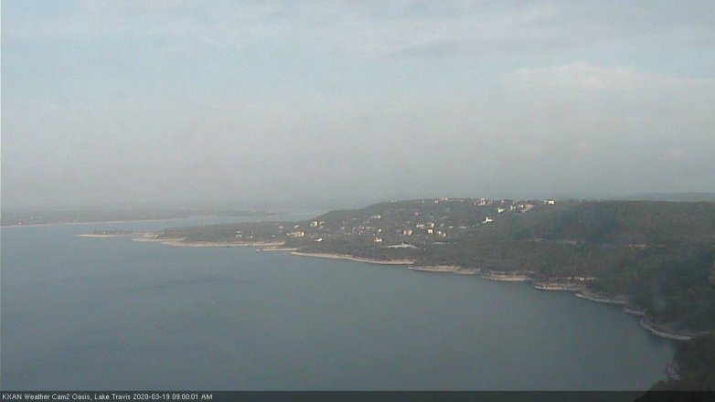 Lake Travis webcam, March 19, 2020 9:00 AM CT