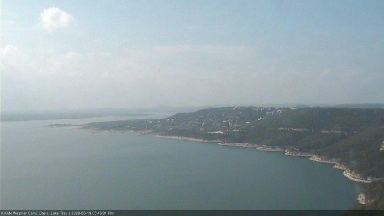 Lake Travis webcam, March 19, 2020 3:45 PM CT