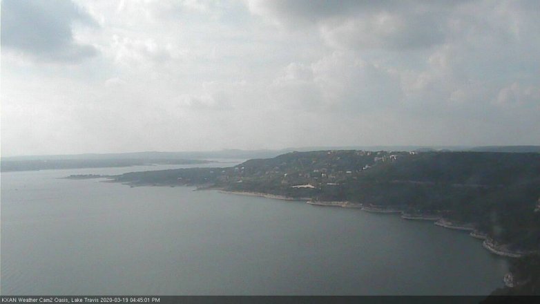 Lake Travis webcam, March 19, 2020 4:45 PM CT