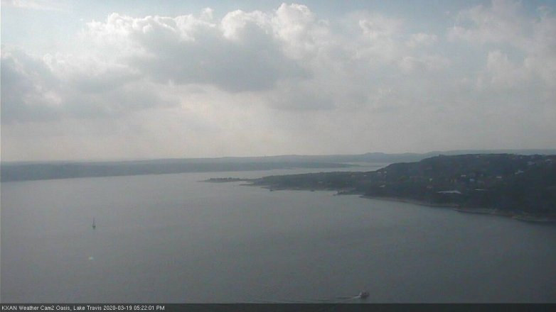 Lake Travis webcam, March 19, 2020 5:25 PM CT