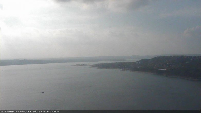 Lake Travis webcam, March 19, 2020 5:45 PM CT