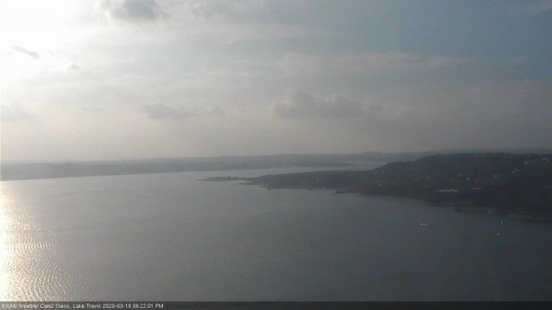 Lake Travis webcam, March 19, 2020 6:25 PM CT