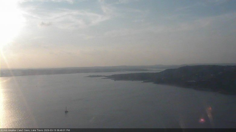 Lake Travis webcam, March 19, 2020 6:45 PM CT