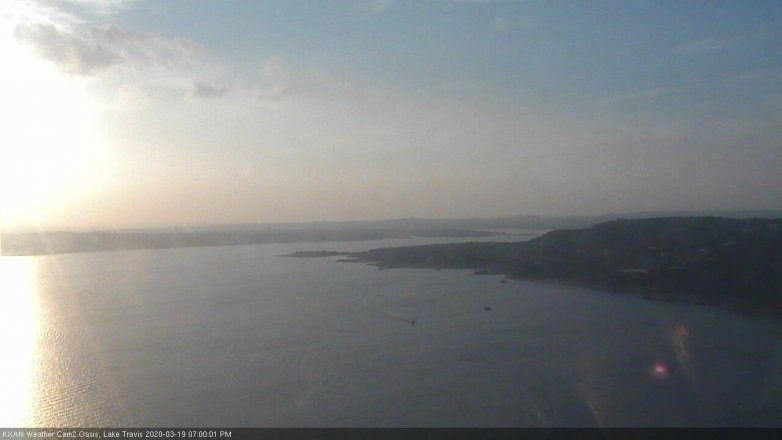 Lake Travis webcam, March 19, 2020 7:00 PM CT
