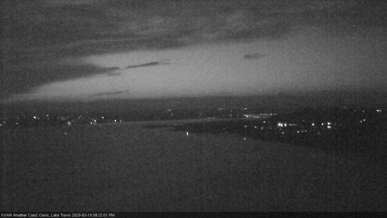Lake Travis webcam, March 19, 2020 8:25 PM CT