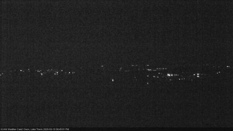 Lake Travis webcam, March 19, 2020 8:45 PM CT