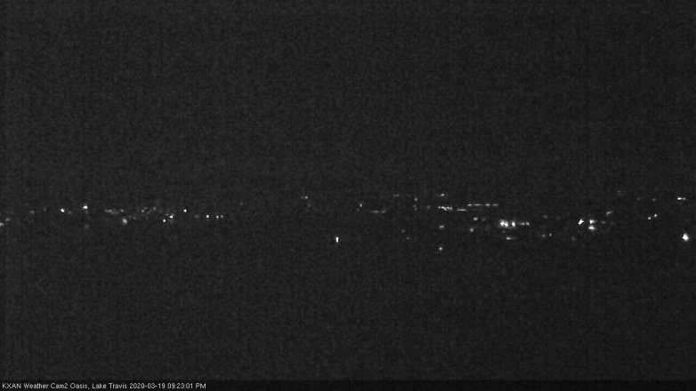 Lake Travis webcam, March 19, 2020 9:25 PM CT