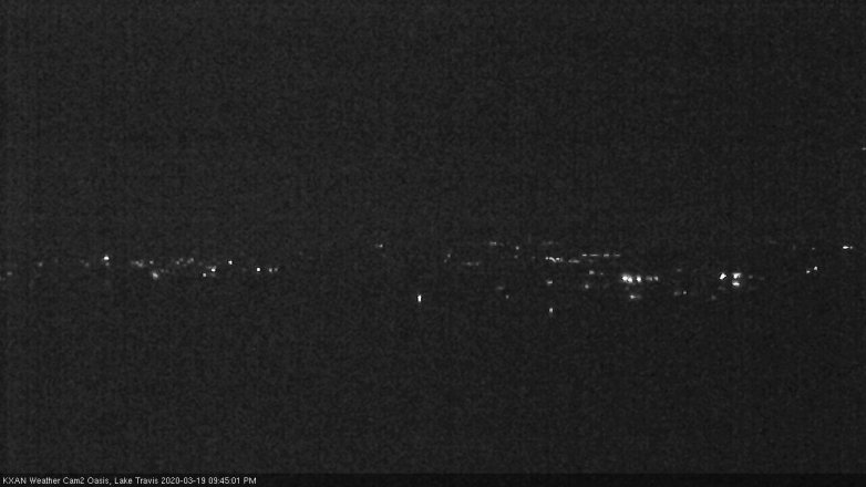 Lake Travis webcam, March 19, 2020 9:45 PM CT