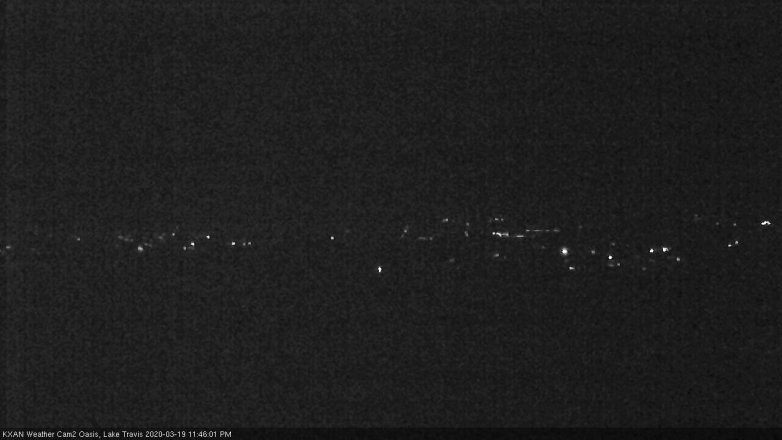 Lake Travis webcam, March 19, 2020 11:45 PM CT