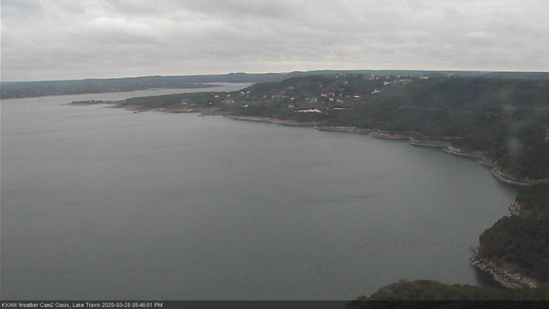 Lake Travis webcam, March 20, 2020 5:45 PM CT