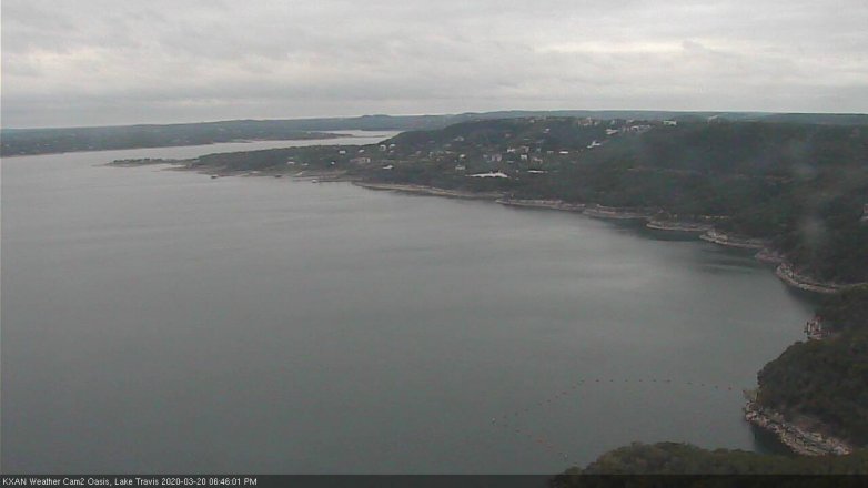 Lake Travis webcam, March 20, 2020 6:45 PM CT
