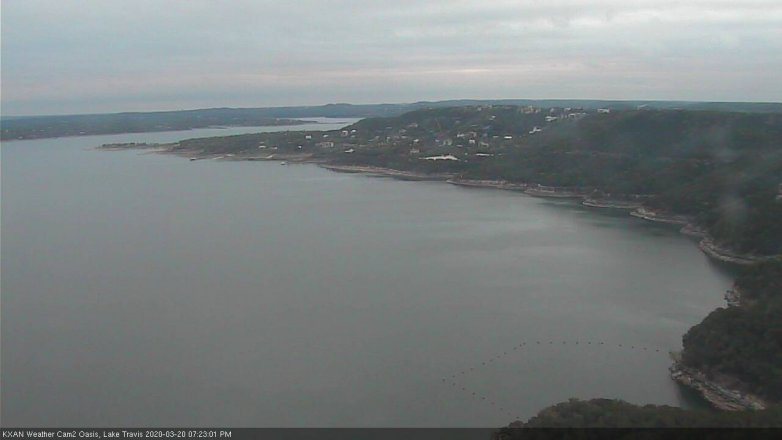 Lake Travis webcam, March 20, 2020 7:25 PM CT