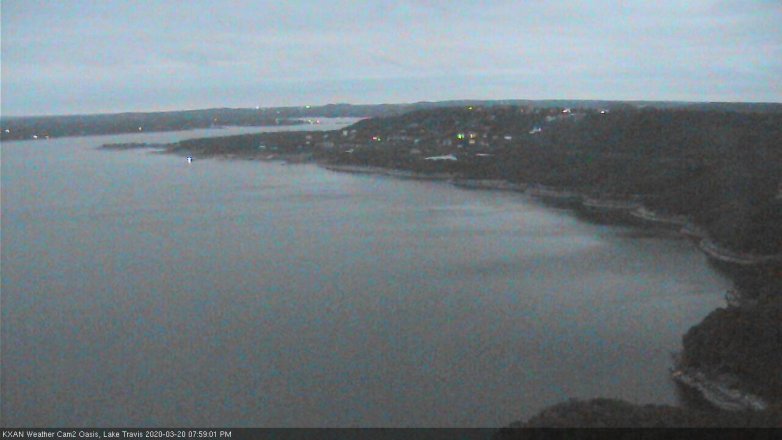 Lake Travis webcam, March 20, 2020 8:00 PM CT