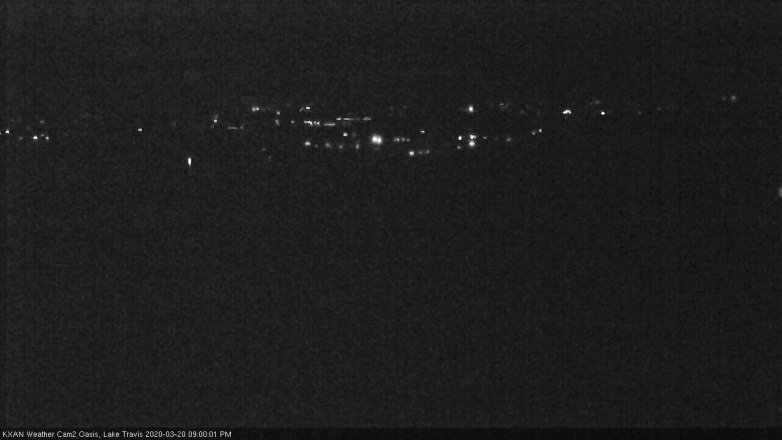 Lake Travis webcam, March 20, 2020 9:00 PM CT
