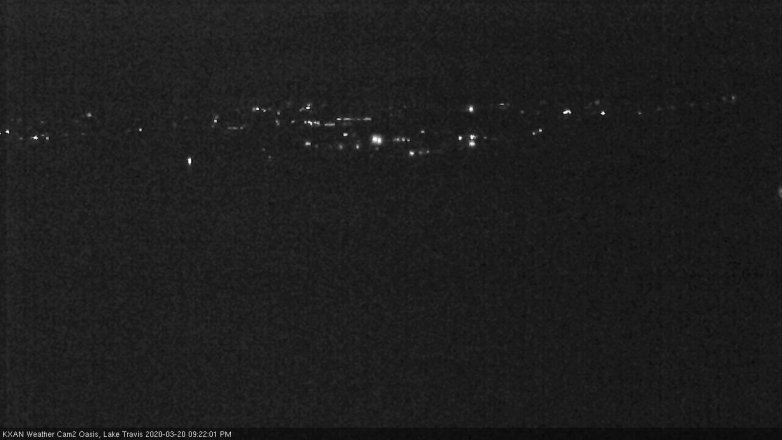 Lake Travis webcam, March 20, 2020 9:25 PM CT