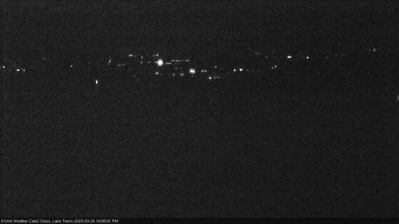 Lake Travis webcam, March 20, 2020 10:00 PM CT