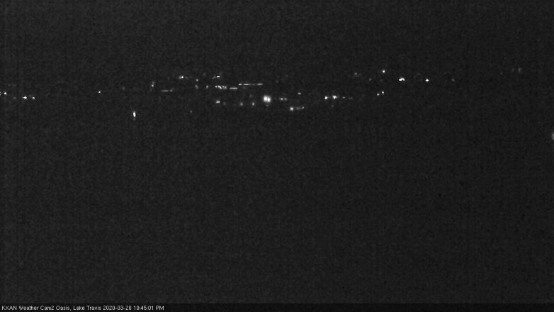 Lake Travis webcam, March 20, 2020 10:45 PM CT