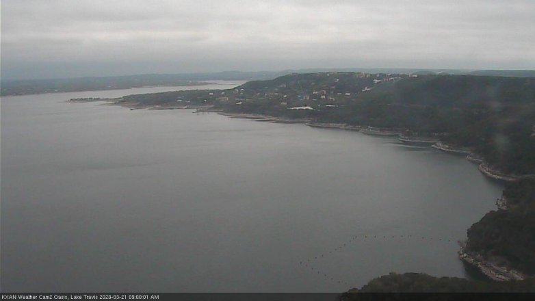 Lake Travis webcam, March 21, 2020 9:00 AM CT