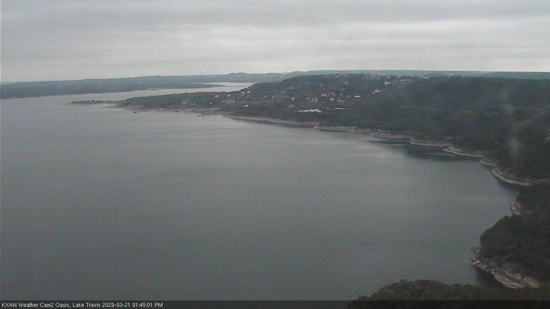 Lake Travis webcam, March 21, 2020 1:45 PM CT
