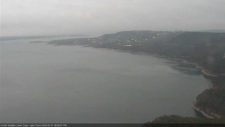 Lake Travis webcam, March 21, 2020 5:00 PM CT