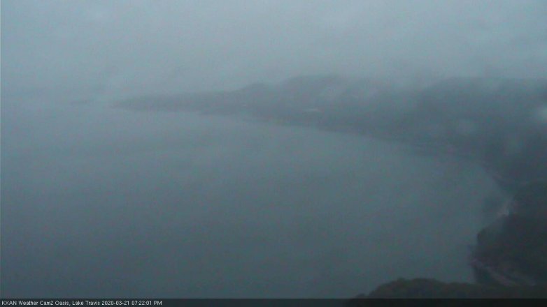 Lake Travis webcam, March 21, 2020 7:25 PM CT