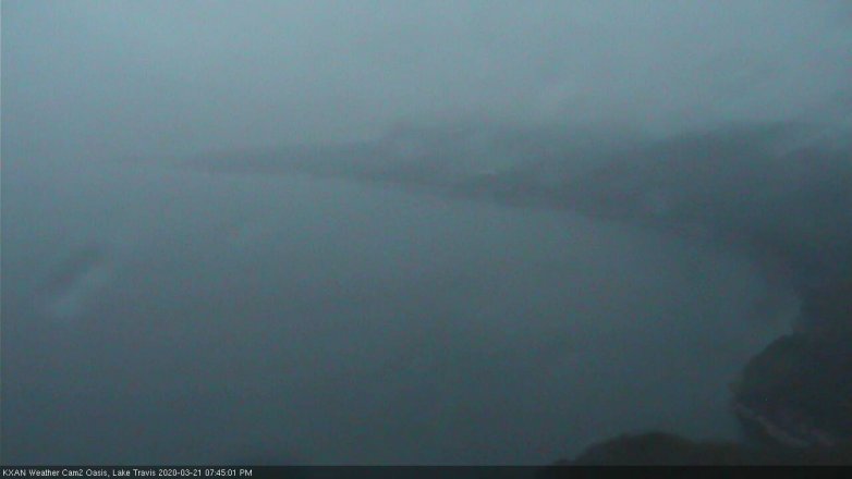 Lake Travis webcam, March 21, 2020 7:45 PM CT
