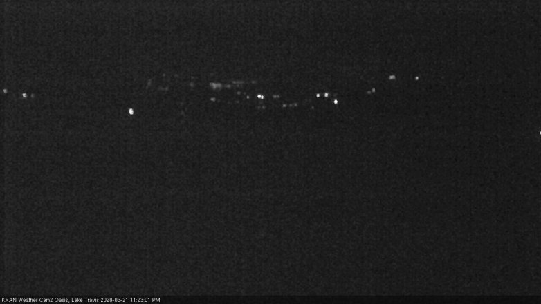 Lake Travis webcam, March 21, 2020 11:25 PM CT