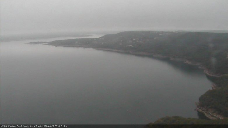 Lake Travis webcam, March 22, 2020 5:45 PM CT