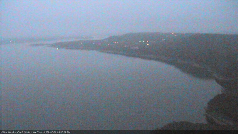 Lake Travis webcam, March 22, 2020 8:00 PM CT