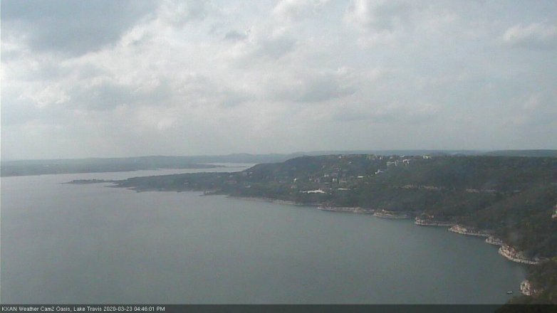 Lake Travis webcam, March 23, 2020 4:45 PM CT