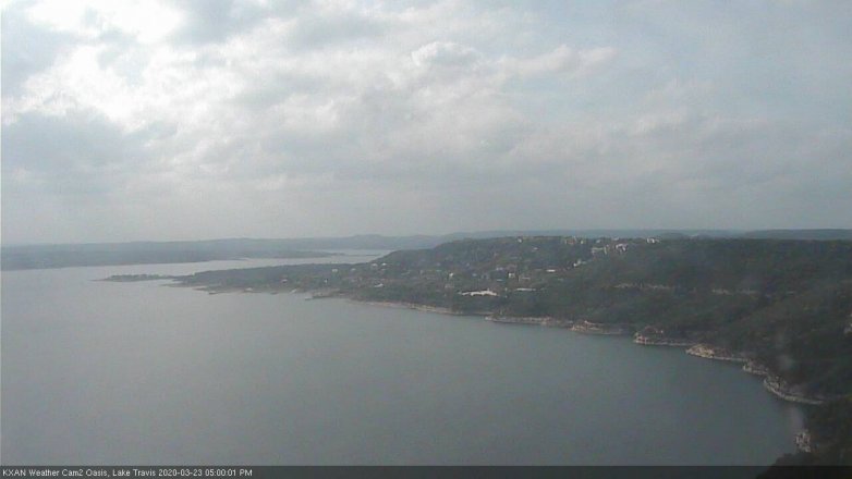 Lake Travis webcam, March 23, 2020 5:00 PM CT