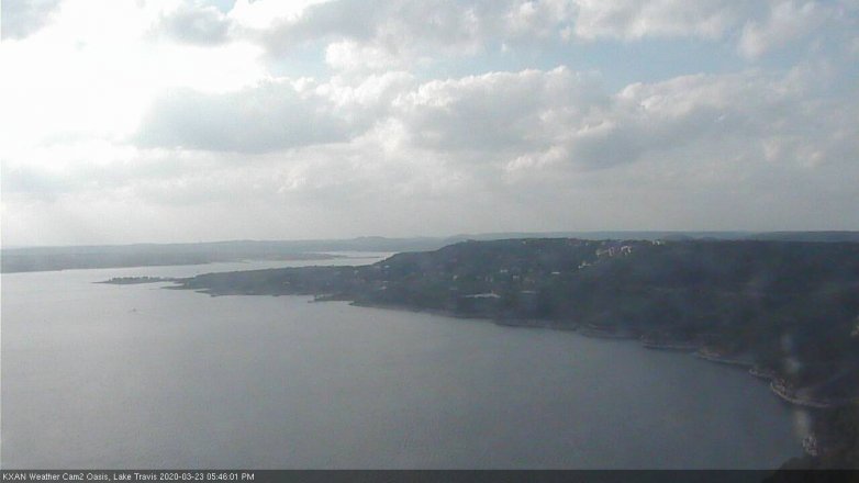 Lake Travis webcam, March 23, 2020 5:45 PM CT