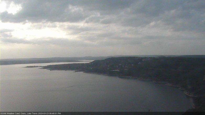 Lake Travis webcam, March 23, 2020 6:45 PM CT