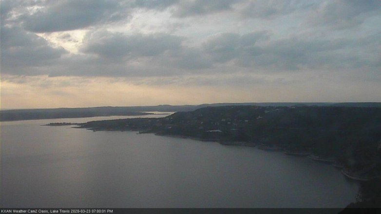 Lake Travis webcam, March 23, 2020 7:00 PM CT