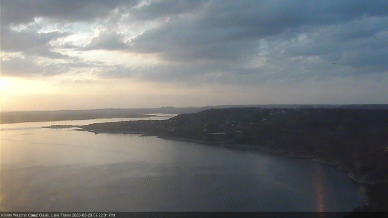 Lake Travis webcam, March 23, 2020 7:25 PM CT