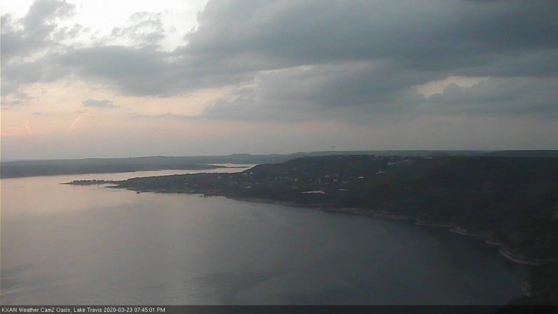 Lake Travis webcam, March 23, 2020 7:45 PM CT