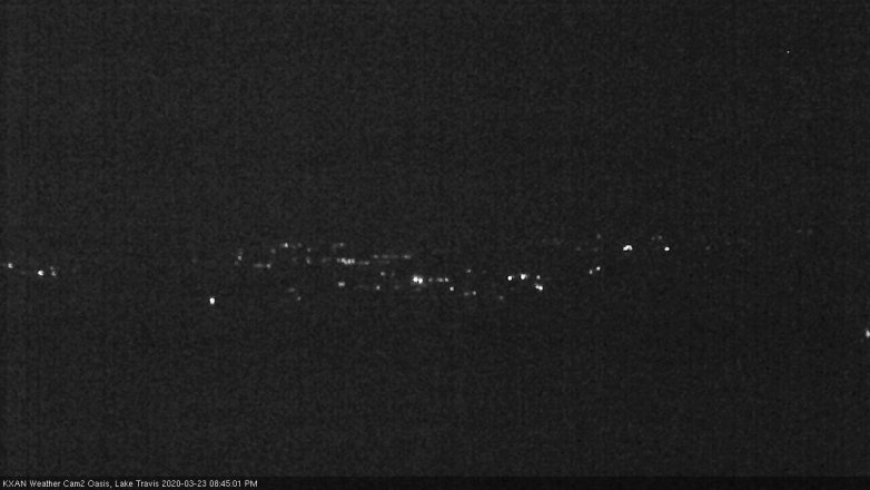 Lake Travis webcam, March 23, 2020 8:45 PM CT