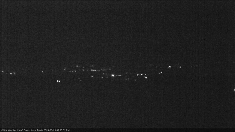 Lake Travis webcam, March 23, 2020 9:00 PM CT