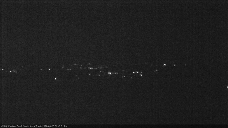 Lake Travis webcam, March 23, 2020 9:45 PM CT