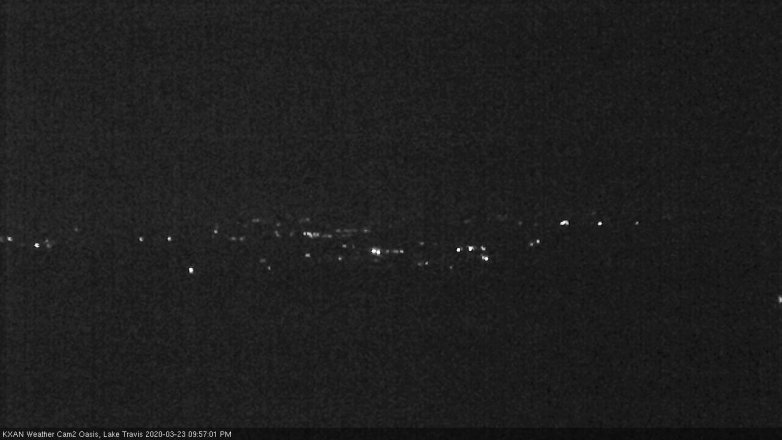 Lake Travis webcam, March 23, 2020 10:00 PM CT