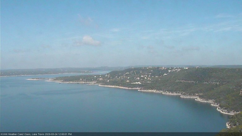 Lake Travis webcam, March 24, 2020 12:00 PM CT