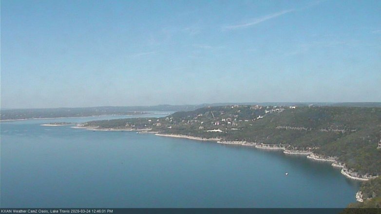 Lake Travis webcam, March 24, 2020 12:45 PM CT
