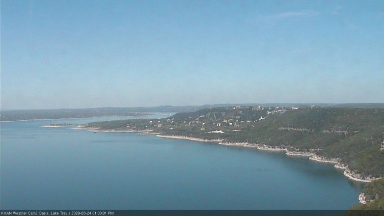 Lake Travis webcam, March 24, 2020 1:00 PM CT